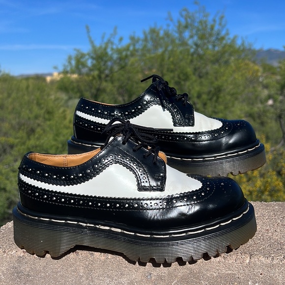🏴󠁧󠁢󠁥󠁮󠁧󠁿 Dr. Martens MIE Vintage Tuxedo Platform Wingtips / Oxfords UK 3 - Picture 11 of 16